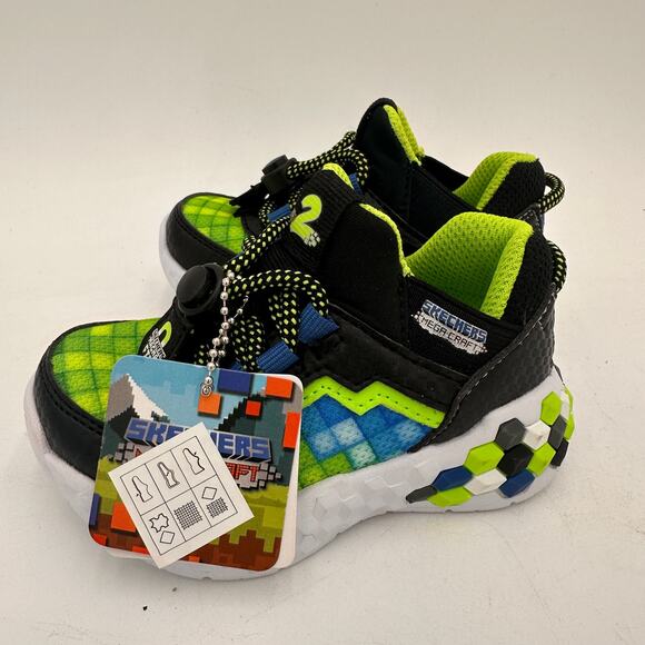 Skechers Air-Cooled Memory Foam Minecraft Mega-Craft Sneakers Size 5 NWT - Picture 7 of 9